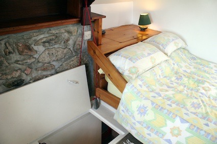 The Loft bedhead and shelf from side